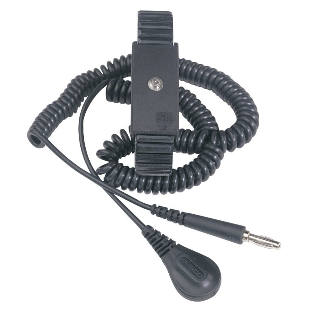 Desco 09085 Adjustable Metal Wrist Strap Kit, 6' Coil Cord